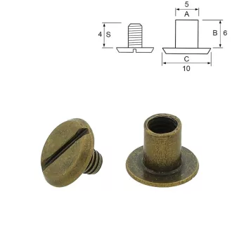 Övcsavar 10x6 mm, antik