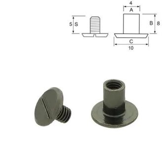 Övcsavar 10x6 mm, fekete nikkel