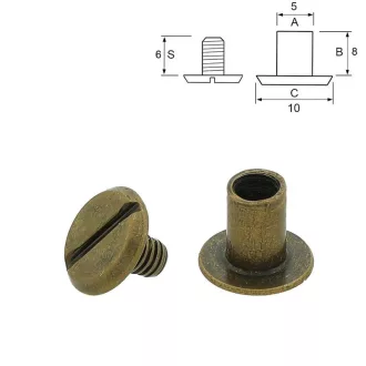 Övcsavar 10x6 mm, antik