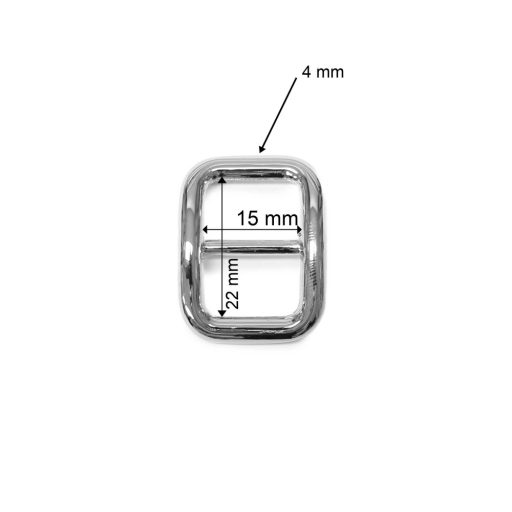 Zamak fix csúszó, 15x22x4 mm, nikkel