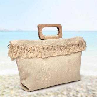 Strandtáska varró csomag fa fogóval