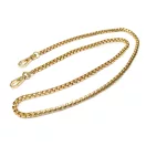 Táska lánc arany,  karabinerekkel, 60 cm, szögletes