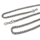 Táska lánc nikkel,  karabinerekkel, 120 cm, kígyólánc