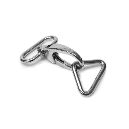 Vas háromszög, 25x17x3 mm, nikkel
