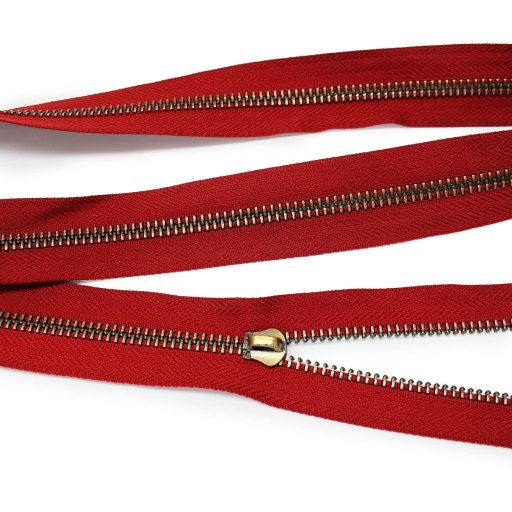 Standard YKK cipzár, bordó, antik, T5