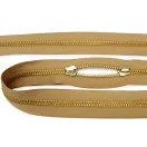 Standard YKK cipzár, bézs, réz, T5