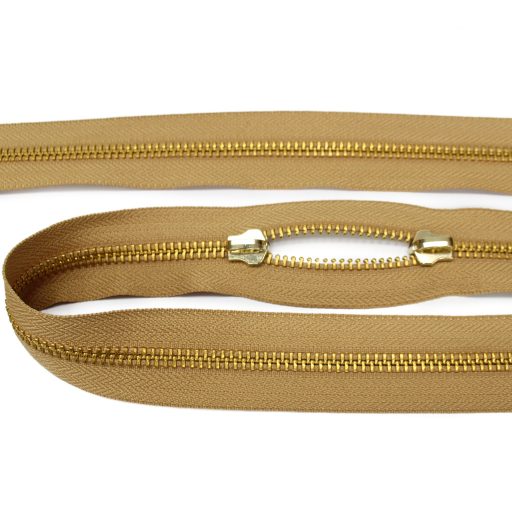 Standard YKK cipzár, bézs, réz, T5