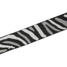 Zebra mintás mintás szövött heveder, fekete-fehér, 50 mm